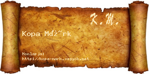 Kopa Márk névjegykártya