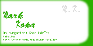 mark kopa business card
